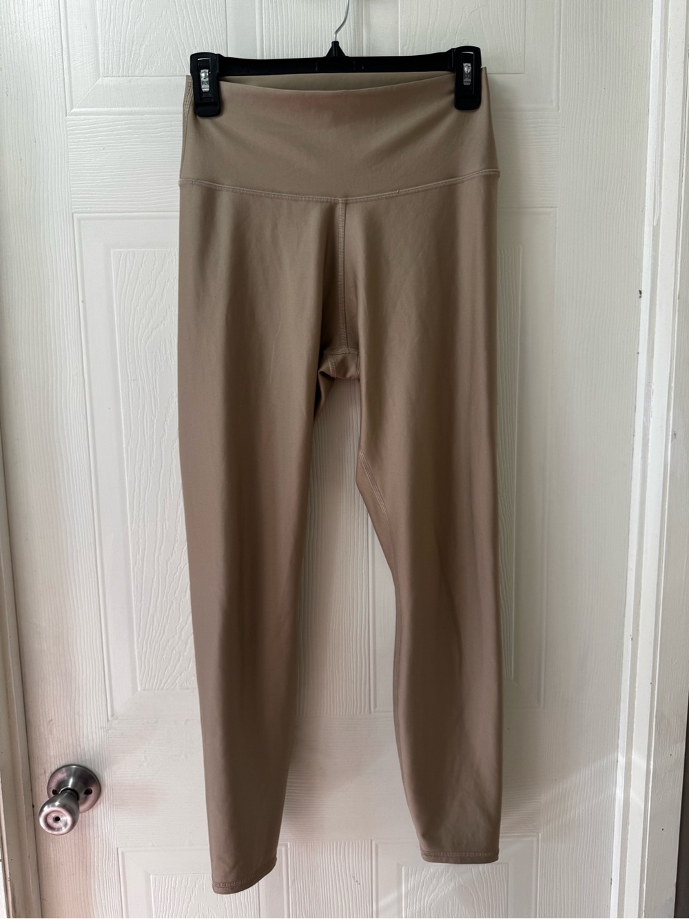 Womens High-Waist Stretch Leggings - Taupe